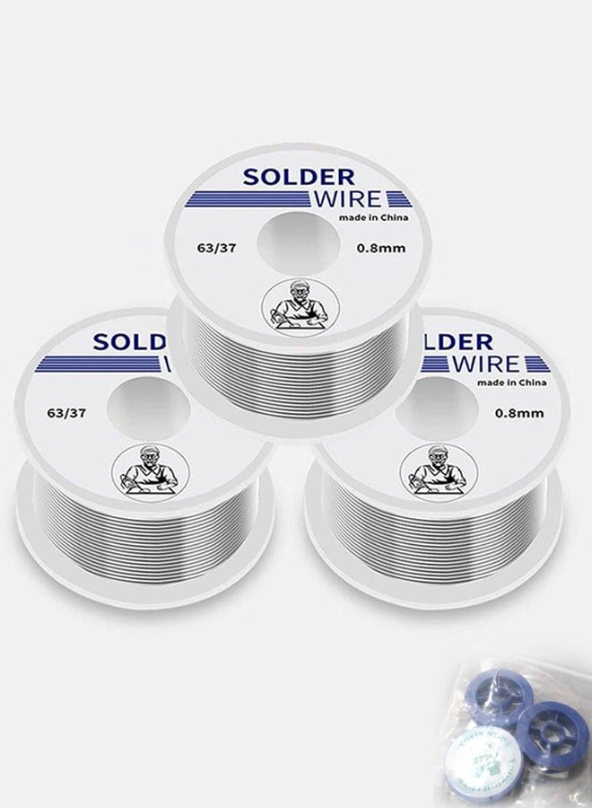 3 قطع من أسلاك اللحام للحام الإلكتروني، سلك لحام أساسي، سلك إصلاح، أسلاك لوحة الدوائر، مجوهرات، من 63 إلى 37، 0.8 مم - Image 1